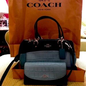 Coach purse and wallet embossed crocodile